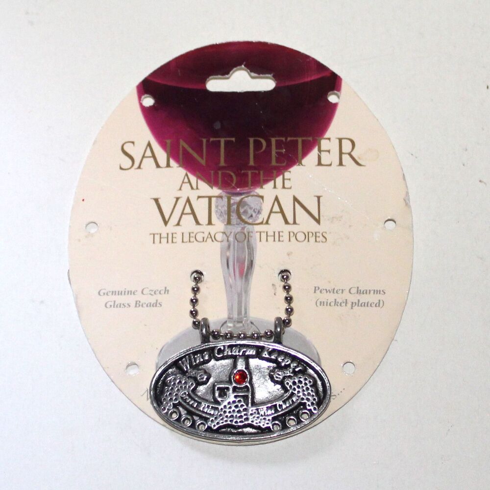 Saint Peter and the Vatican Legacy Of Popes Pewter Wine Charm Green Rhino red